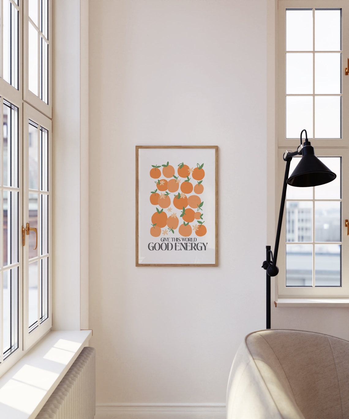 Give This World Good Energy Citrus Orange Kitchen Quote Poster - Image 3