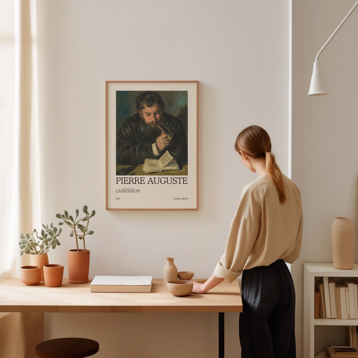 Claude Monet 1872 Reading Portrait Pipe Pierre Auguste Poster - Image 4