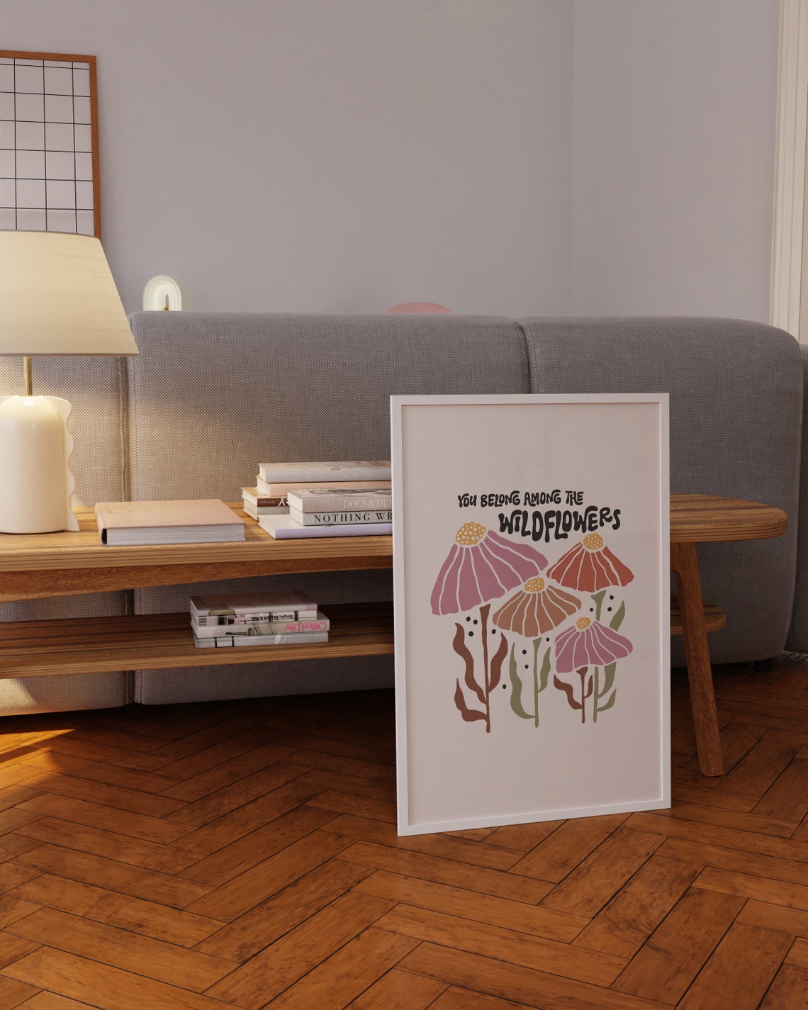 You Belong Among The Wildflowers Boho Art With Flower Market Print For Nature Lovers Retro Indie Room Decor Quote Art Floral Print - Image 4