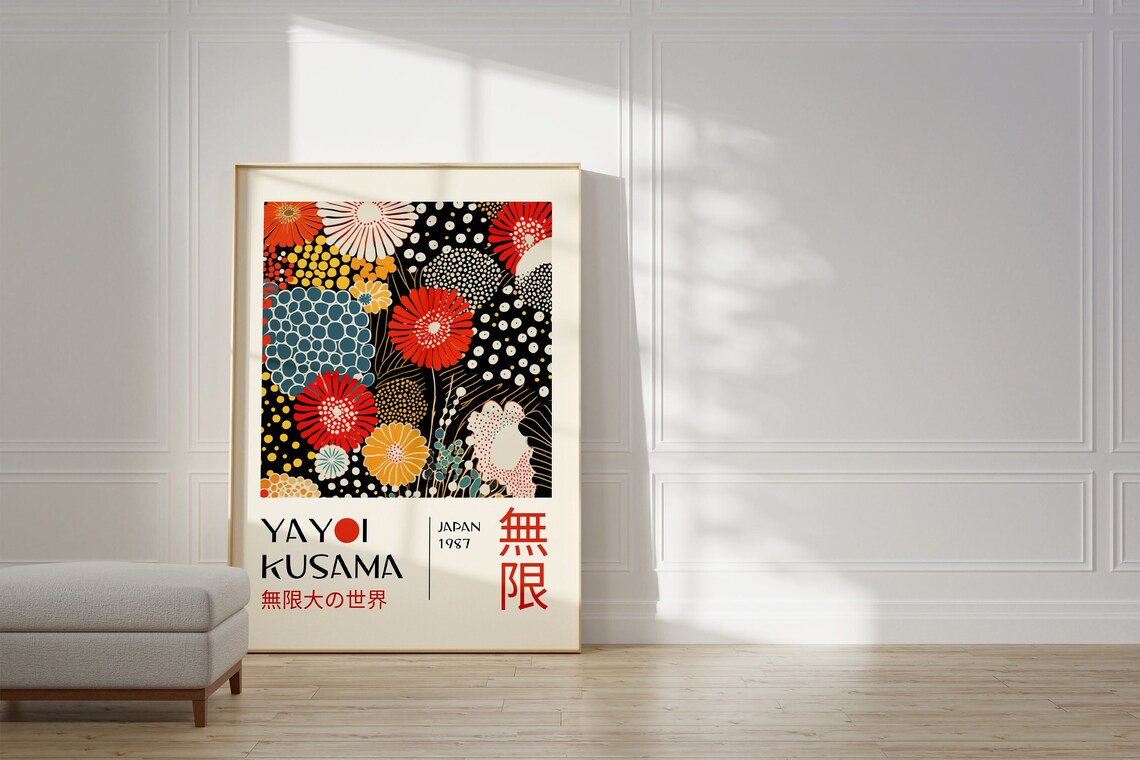 Yayoi Kusama-Inspired Japanese Art Print