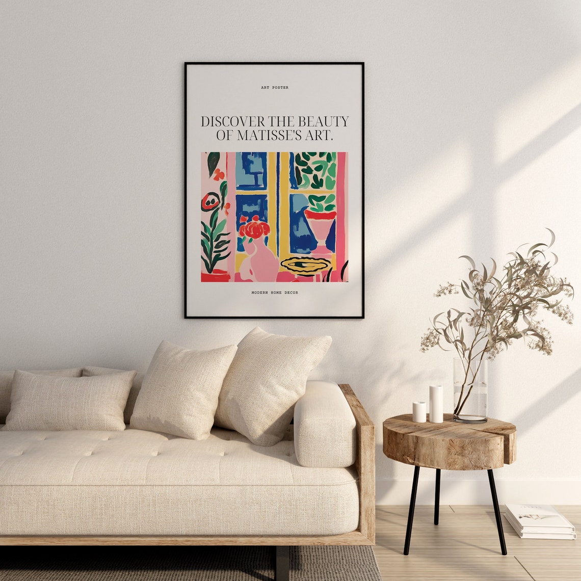 Henri Matisse Window Interior Pink Pitcher Flowers Scene Poster - Image 2