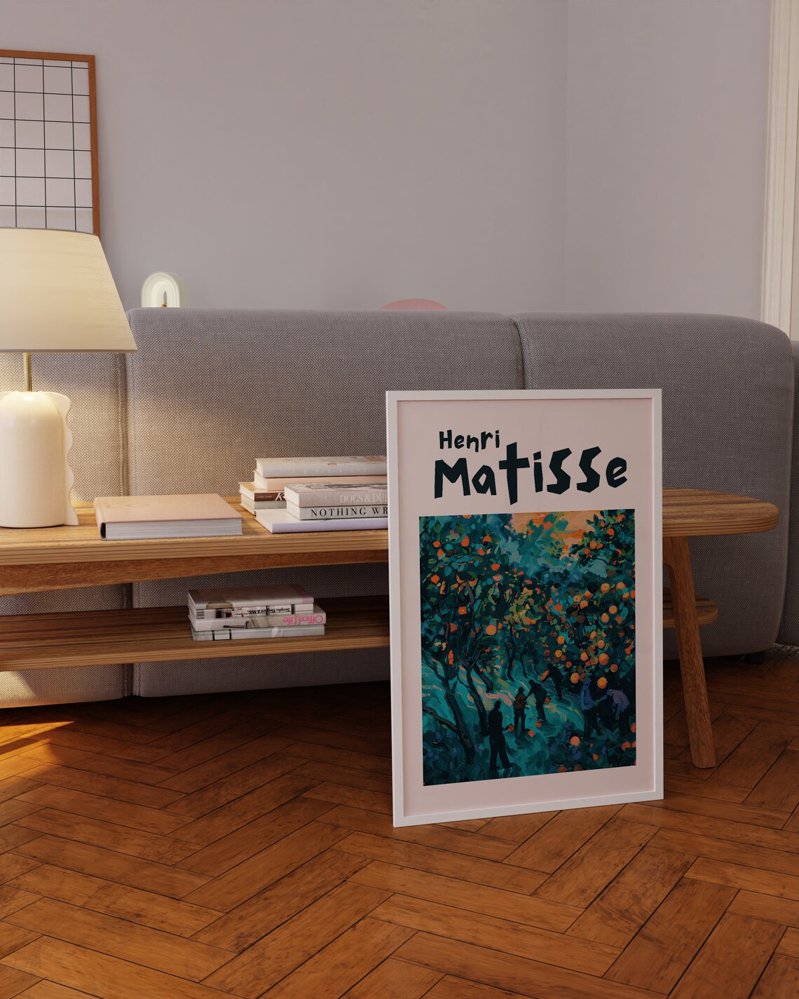 Henri Matisse Teal Orange Grove Harvesters At Dusk Night Poster - Image 3