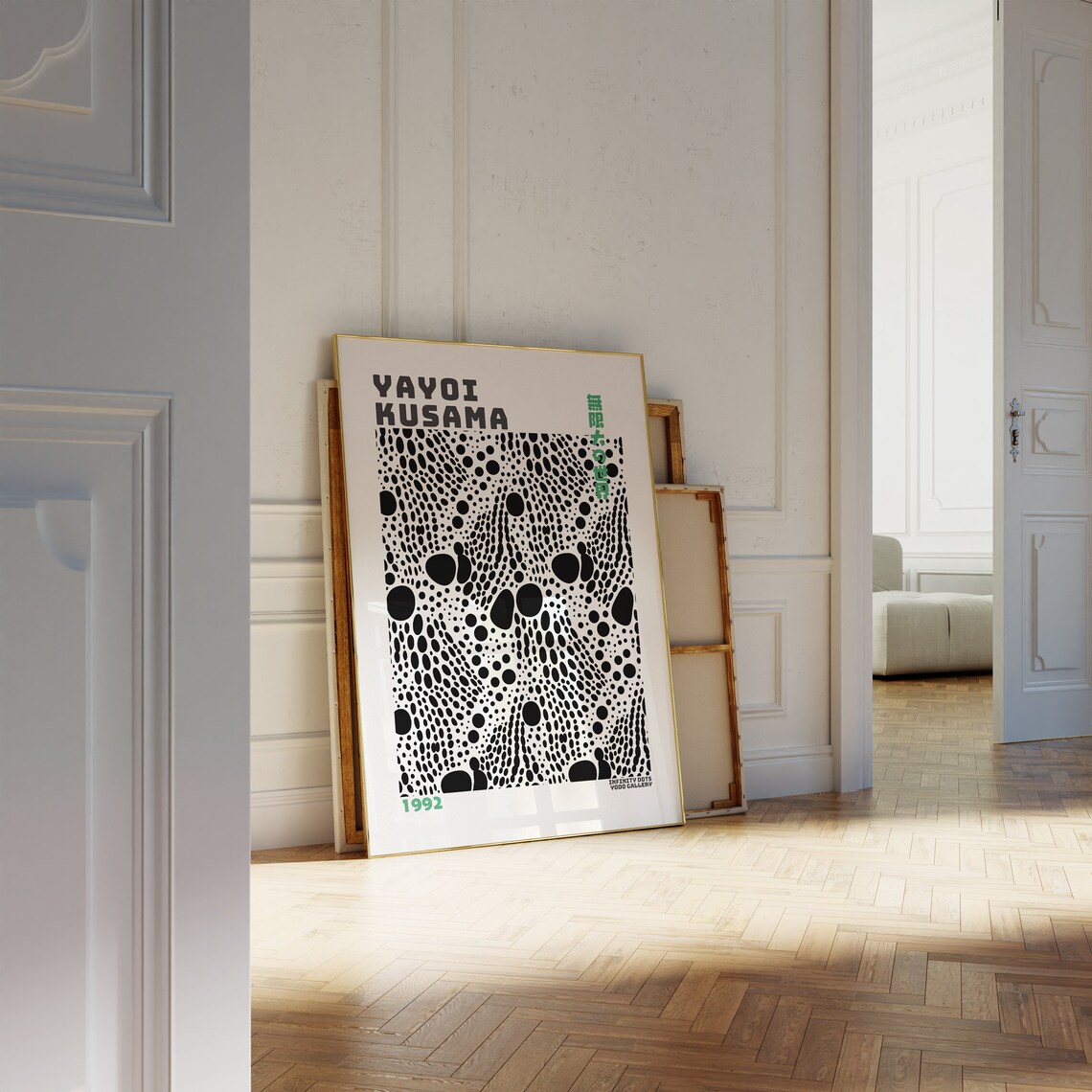 Yayoi Kusama-Inspired Japandi Wall Art Poster - Image 2