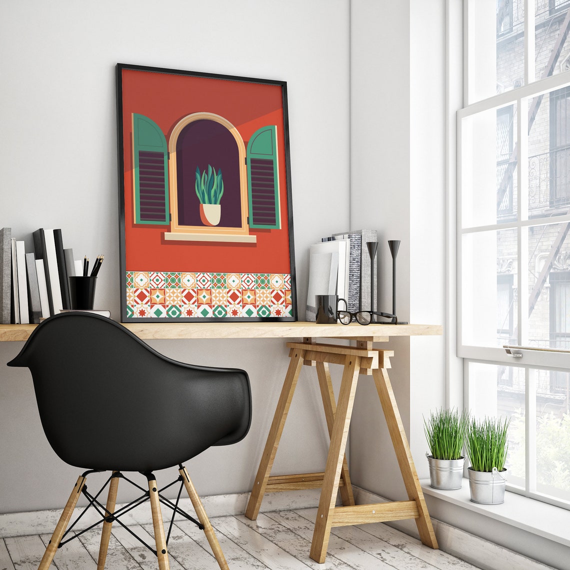 Lisbon Travel Poster Portugal Mosaic Lisboa City Print Poster Print Size 8x10 12x16 18x24 24x36 Inches - Image 2