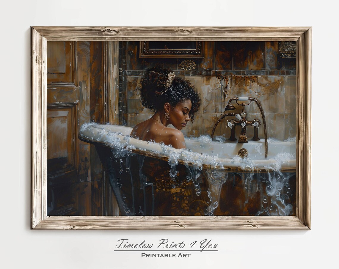 African Bathroom Wall Art for Victorian Black Women