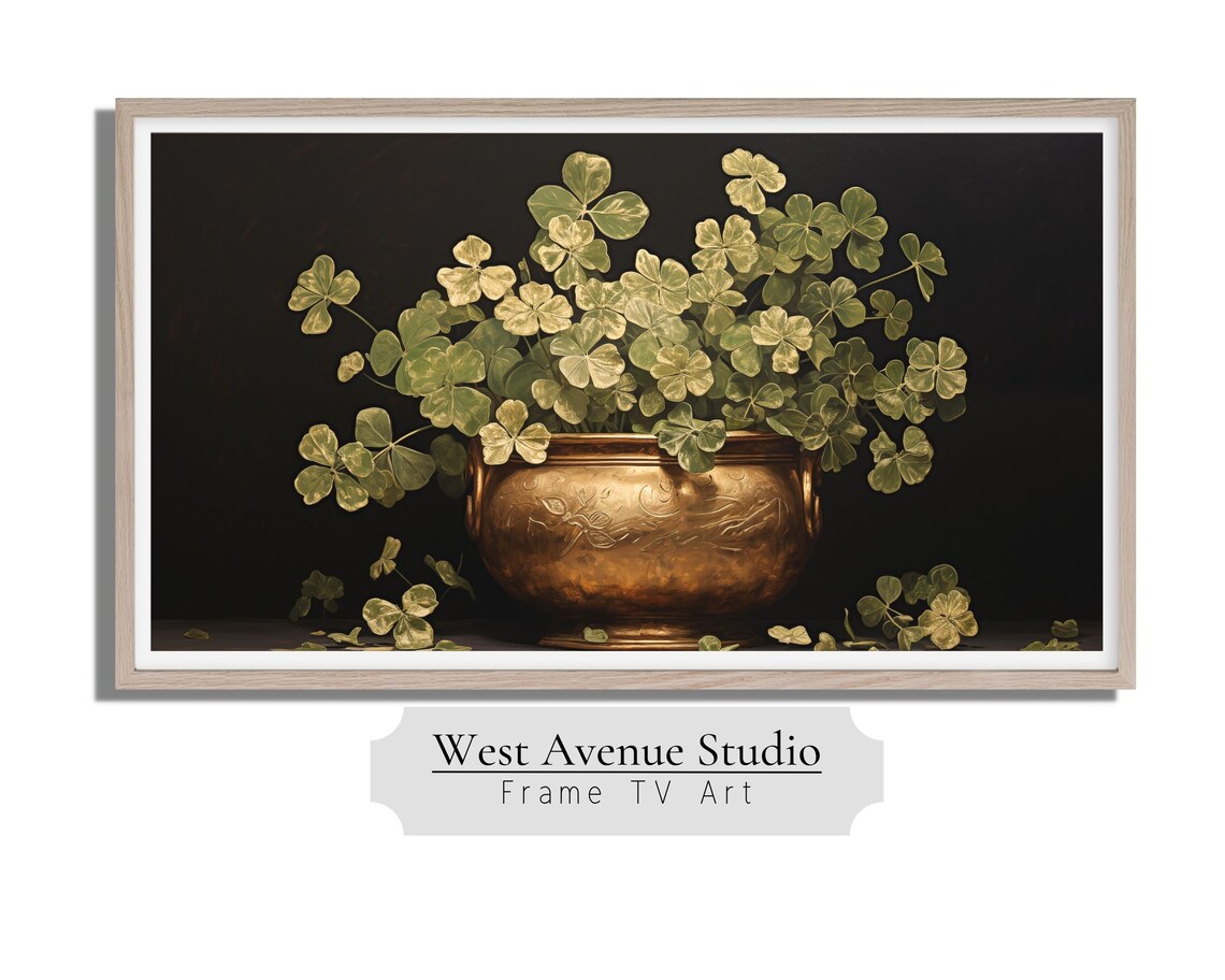 St. Patrick's Day Four Leaf Clover Pot of Gold Art Print - Image 2