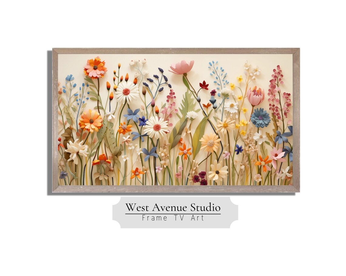 Spring Wildflower Garden Art Print, Floral Decor