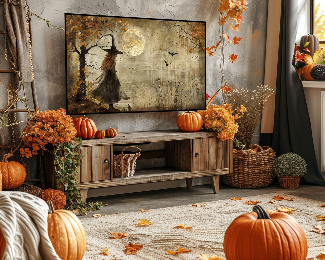 Creepy Halloween Witch Art Print, Farmhouse Decor - Image 5