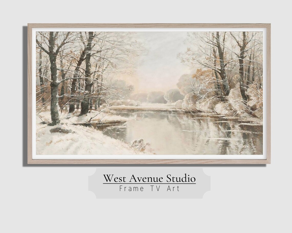 Winter Scene Snowy Landscape, Neutral Winter Decor Art Print - Image 5