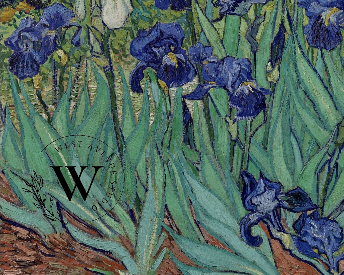 Vincent Van Gogh Irises Blue Flower Garden Oil Painting Wall Art Poster - Image 3