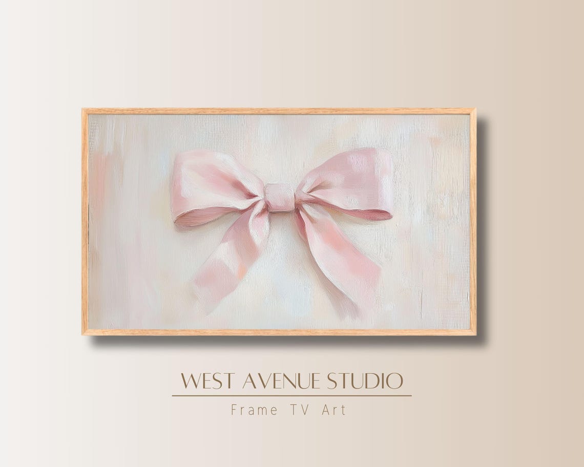 Pink Satin Bow Coquette Feminine Nursery Romantic Wall Art Poster