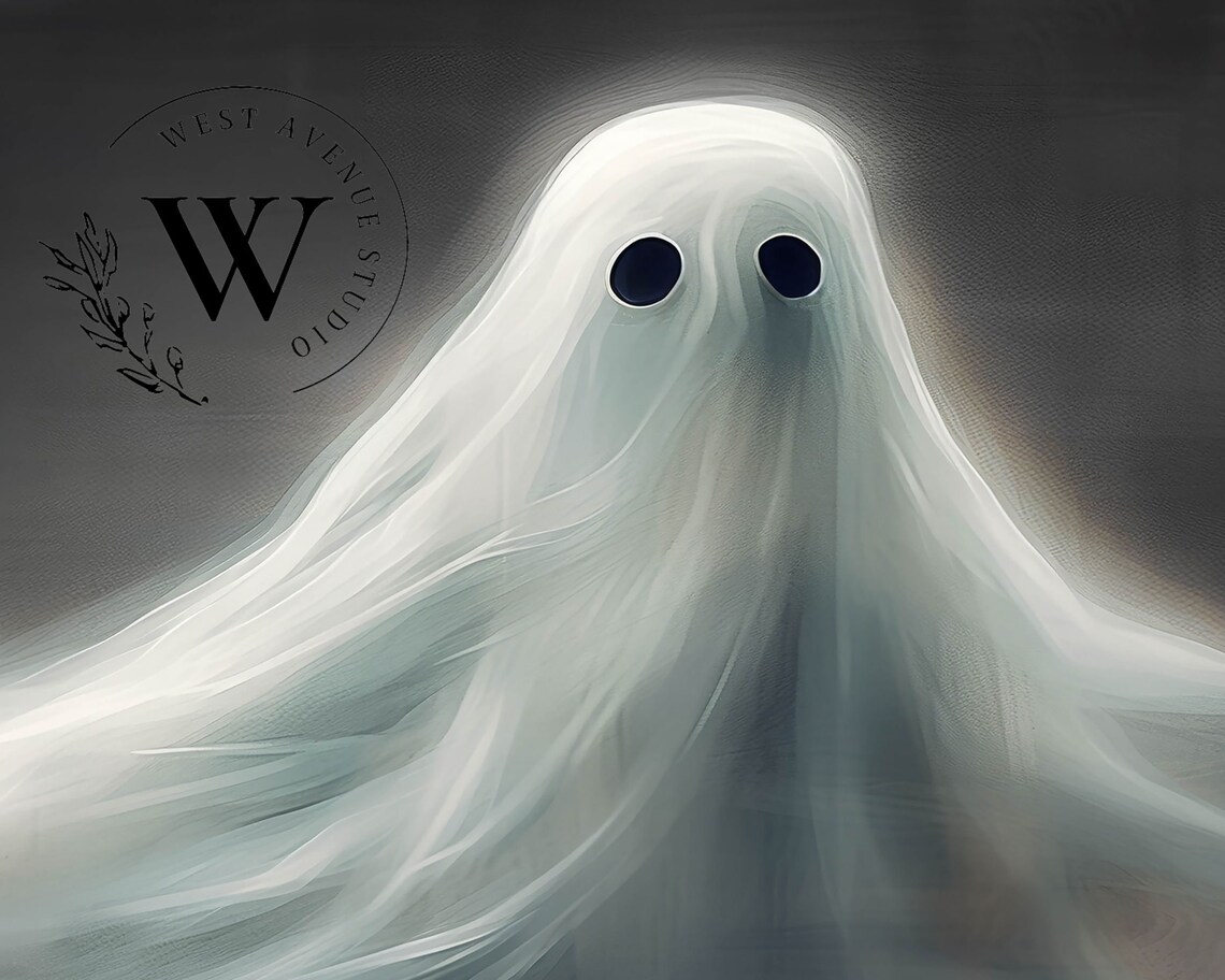 Ethereal Floating Sheet Ghost Wispy White Haunting Spooky Halloween Poster - Image 2
