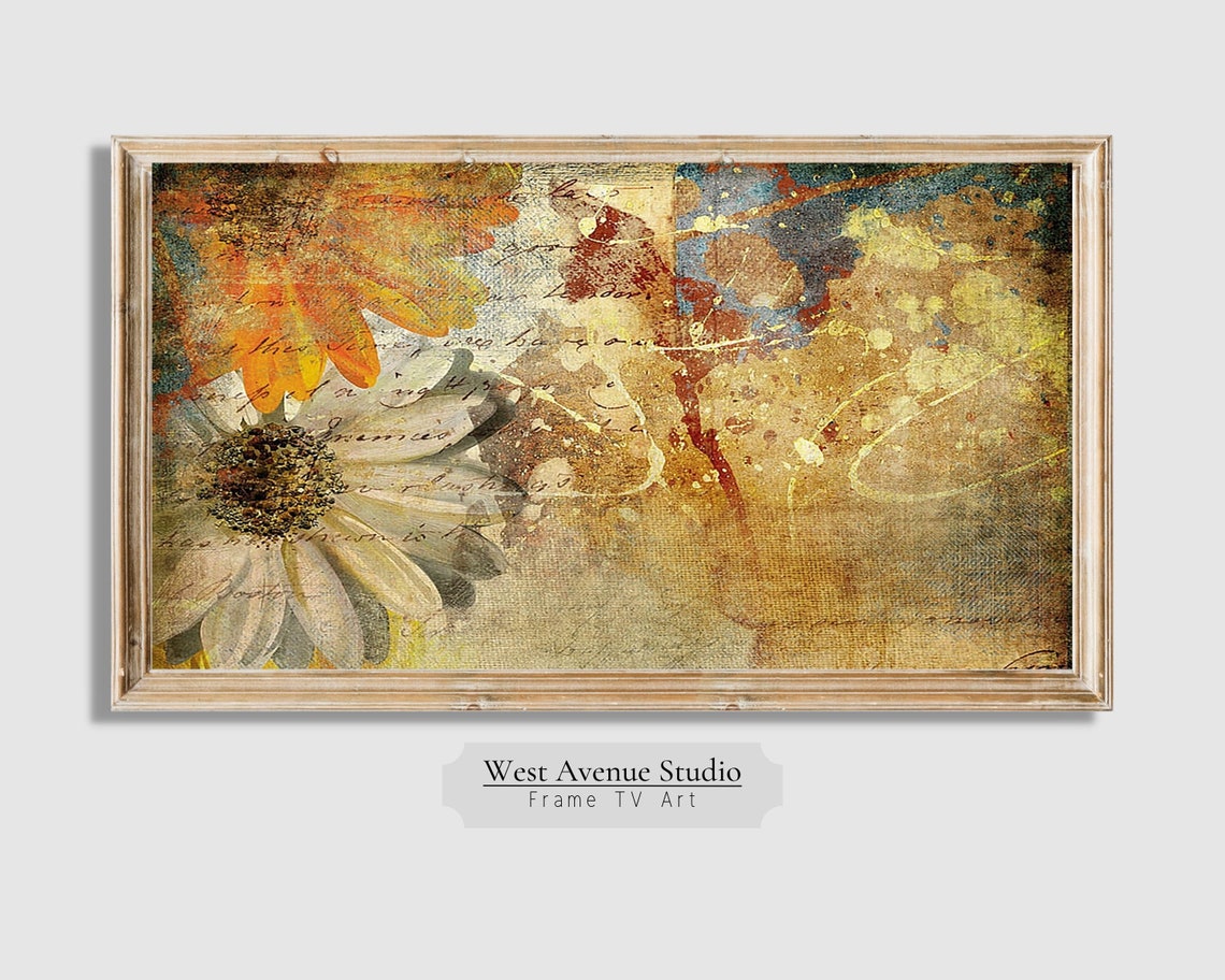 Abstract Autumn Floral Vintage Script Warm Fall Botanical Art Print - Image 5
