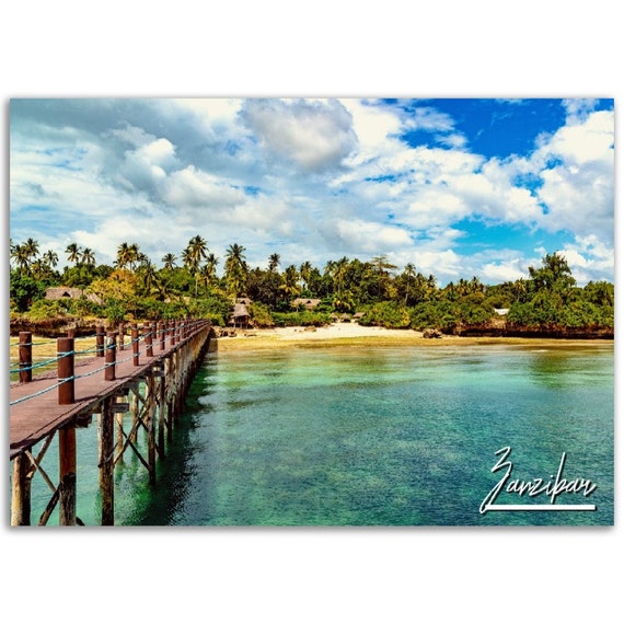 Zanzibar Beach Poster Tropical Africa Travel Photo Print