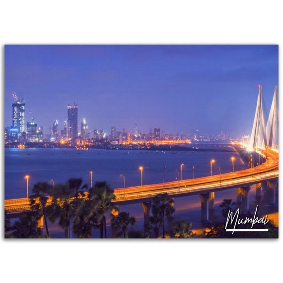 Mumbai Skyline Poster India Travel Photography Wall Art