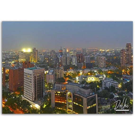 Delhi India Skyline Poster Print Travel Photography Wall Art