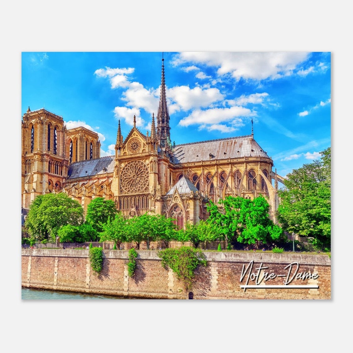 Notre Dame Cathedral Paris Riverside View Fine Art Photography Poster