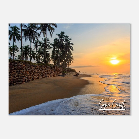Cape Coast Ghana Print Sunset Beach Travel Poster