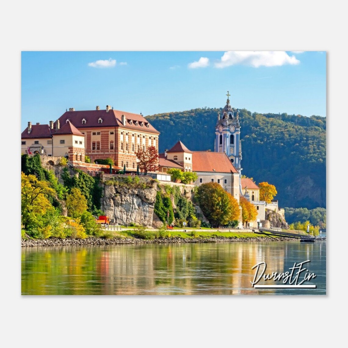 Durnstein Abbey Austria Poster with Danube Riverside Photography