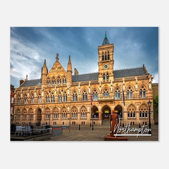 Northampton Guildhall Print Victorian Gothic Architecture Wall Art