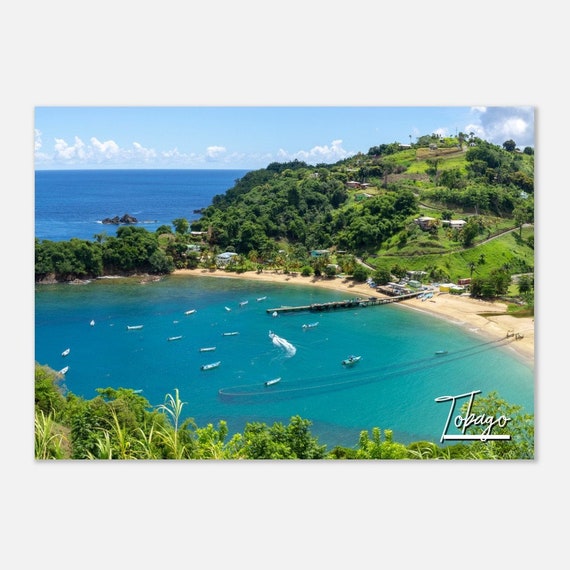Tobago Travel Poster Caribbean Sea Coastal Print
