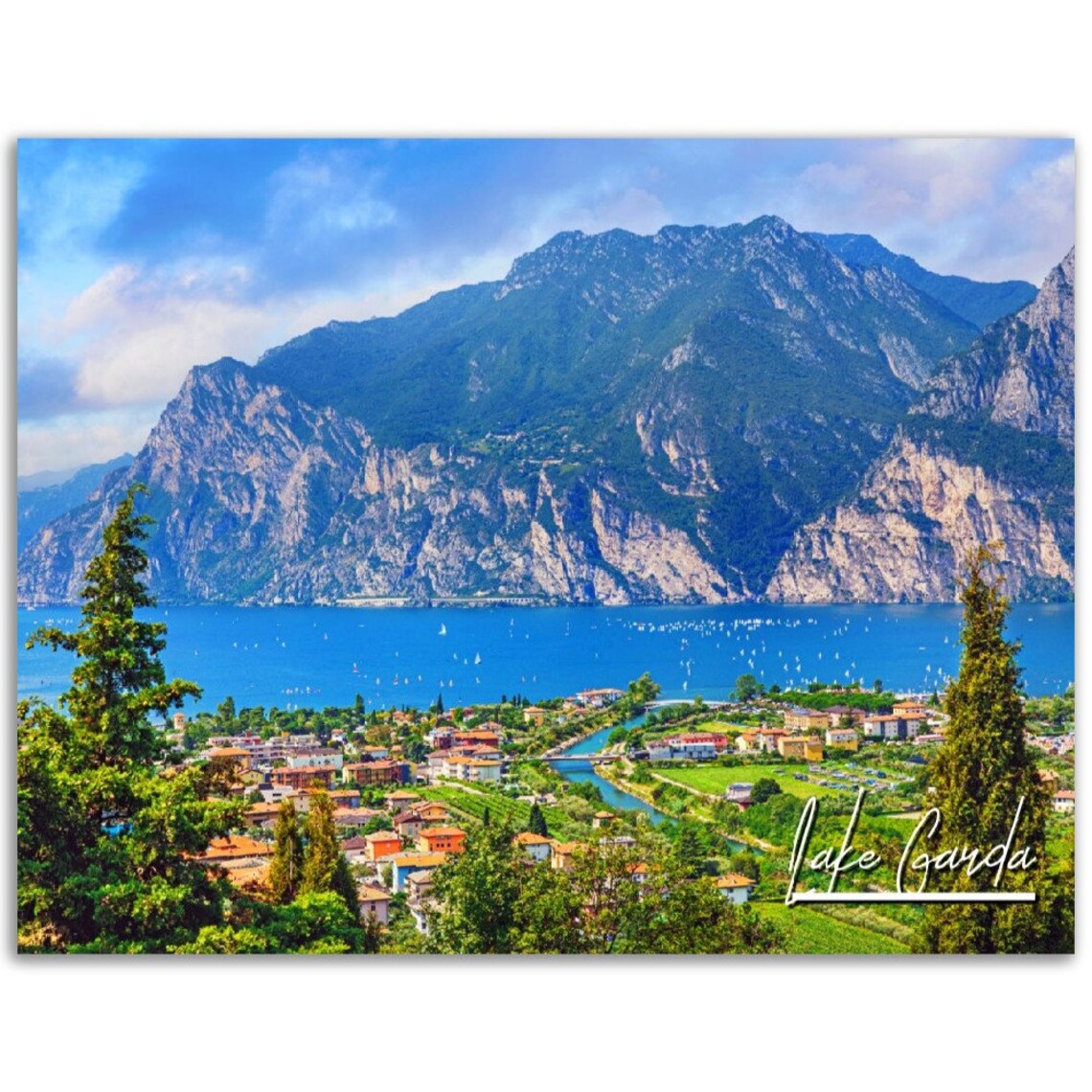 Lake Garda Italy Travel Poster, Italian Photography