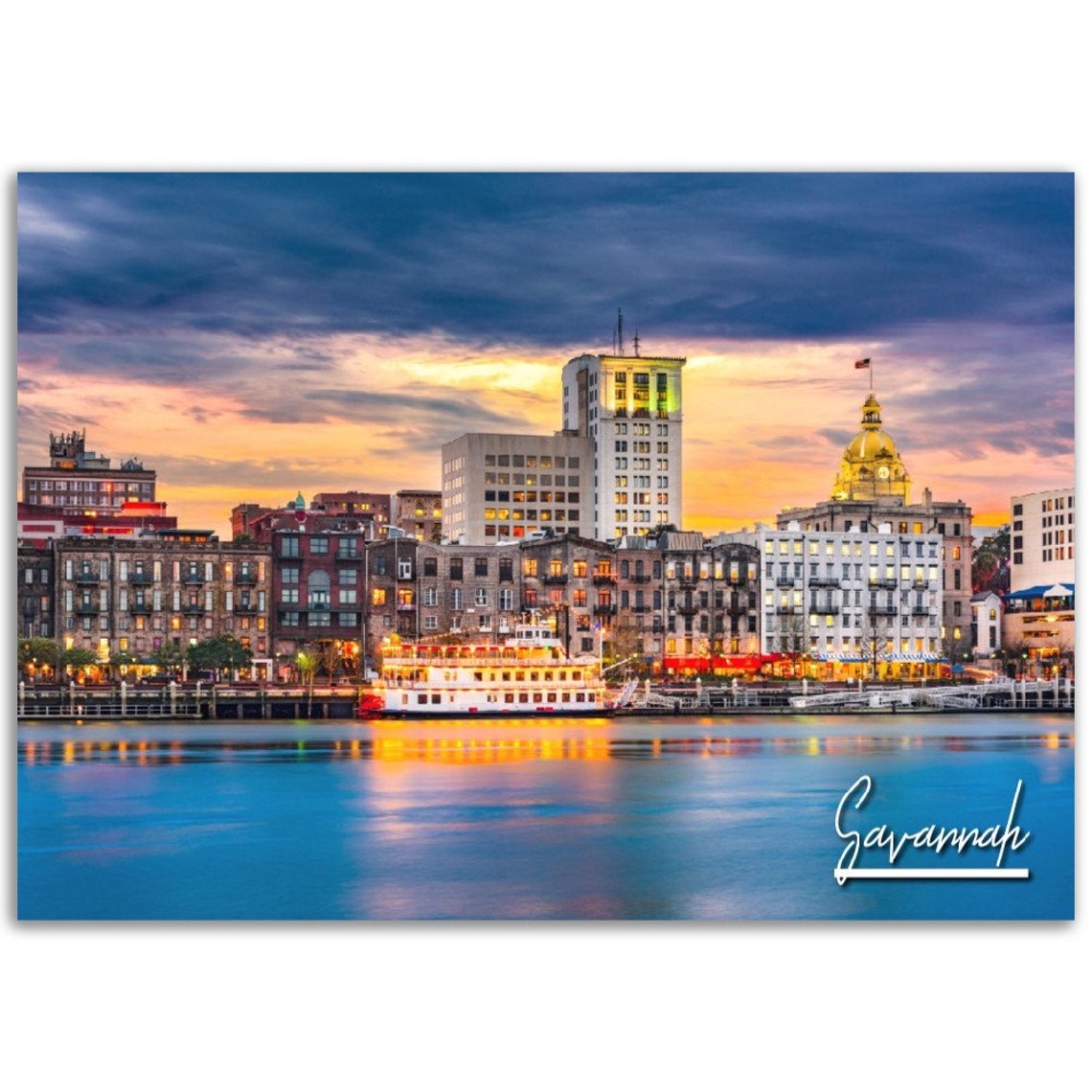 Savannah Georgia Skyline Photo Print Southern Charm Wall Art
