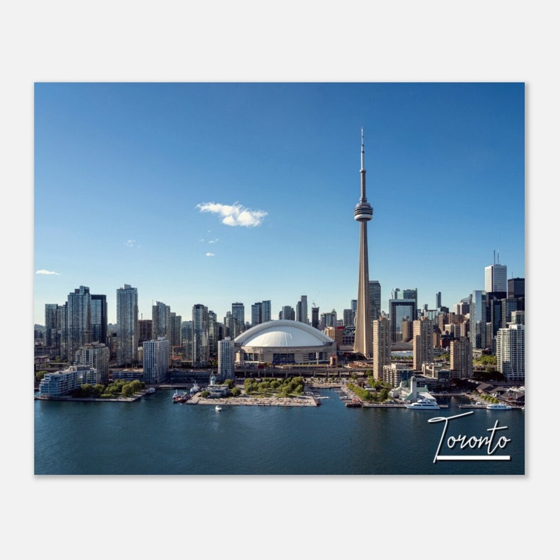 Toronto Skyline Lake Ontario Photo Poster CN Tower Cityscape Art