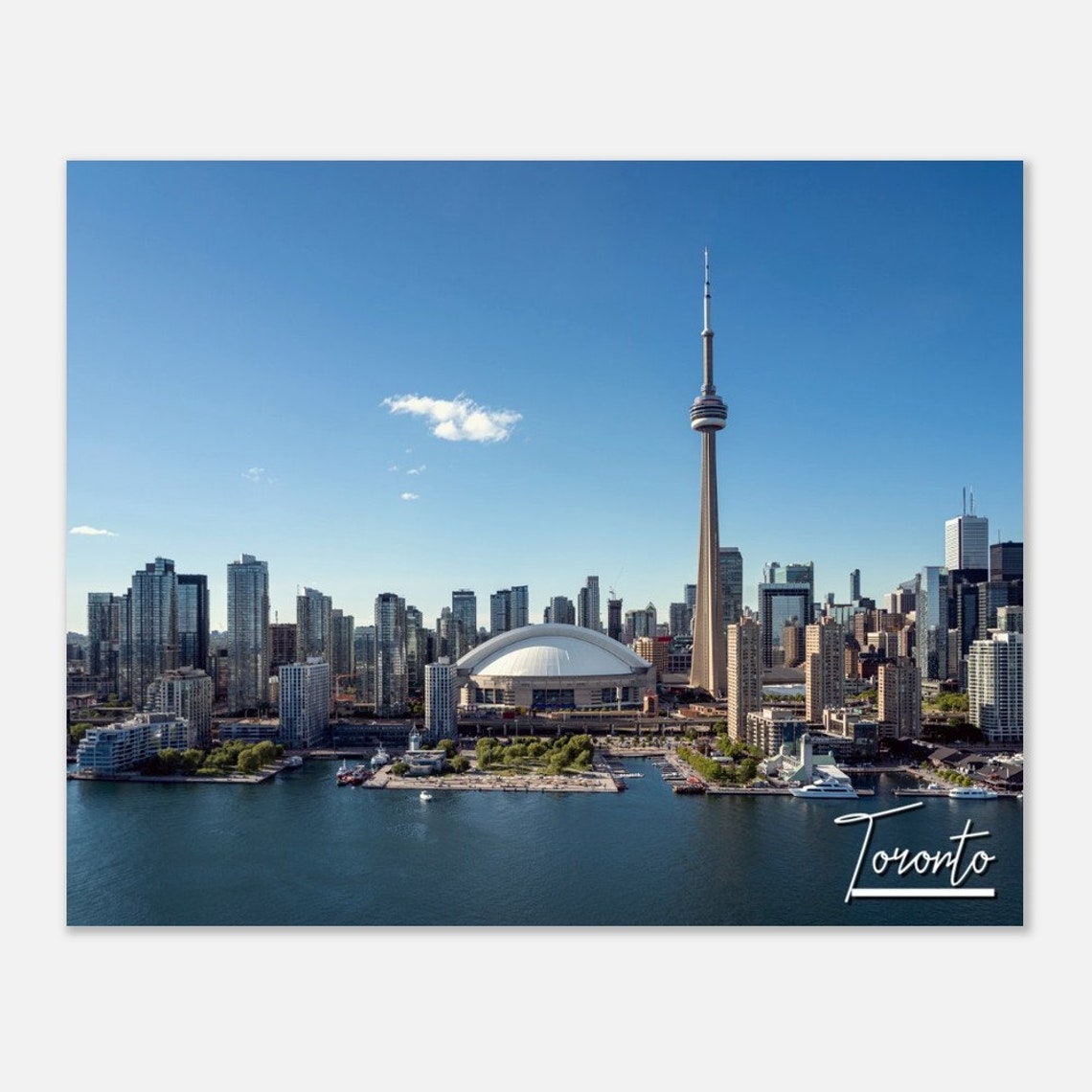 Toronto Skyline Poster Print Lake Ontario Travel Photo