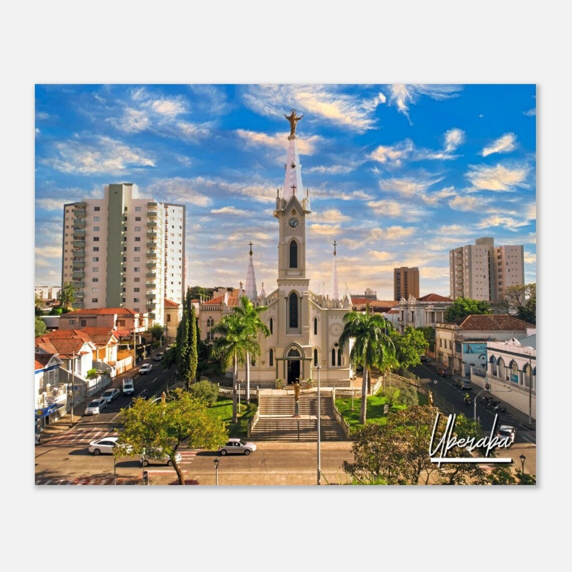 Uberaba Brazil Metropolitan Cathedral Travel Poster