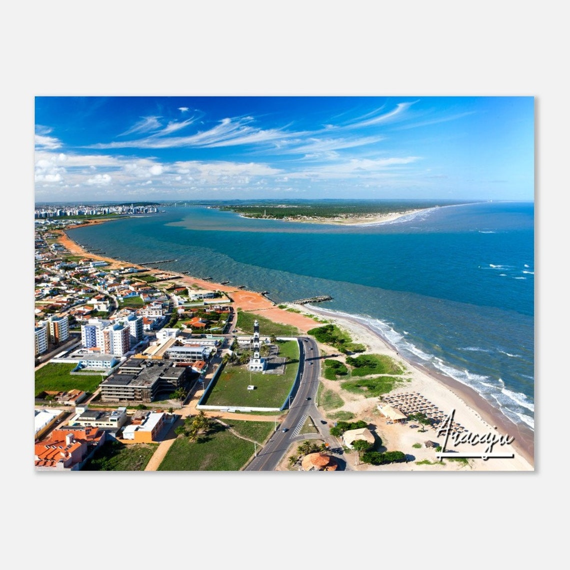 Aracaju Brazil Travel Poster South America Coastline Skyline Art