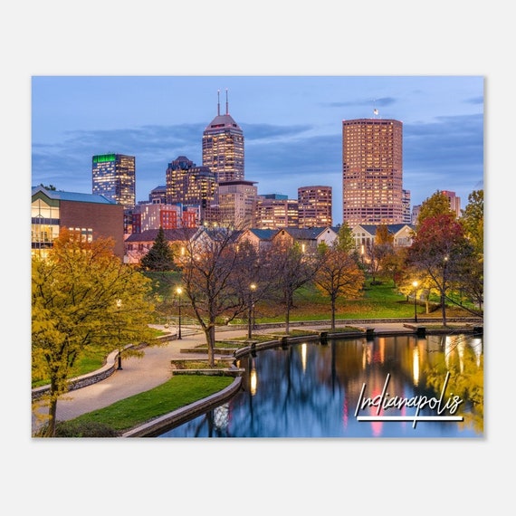Indianapolis Skyline Poster Indiana Cityscape Art Print