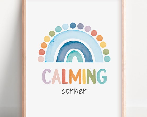 Calming Corner Poster, Counseling Office Decor