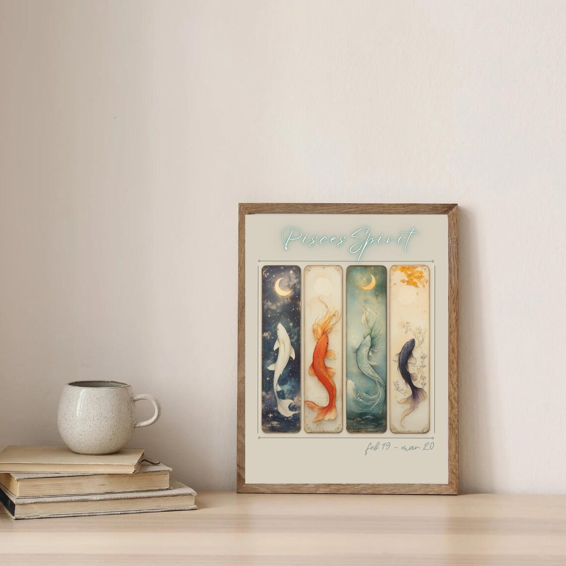 Pisces Zodiac Art Print, Boho Astrology Decor - Image 4