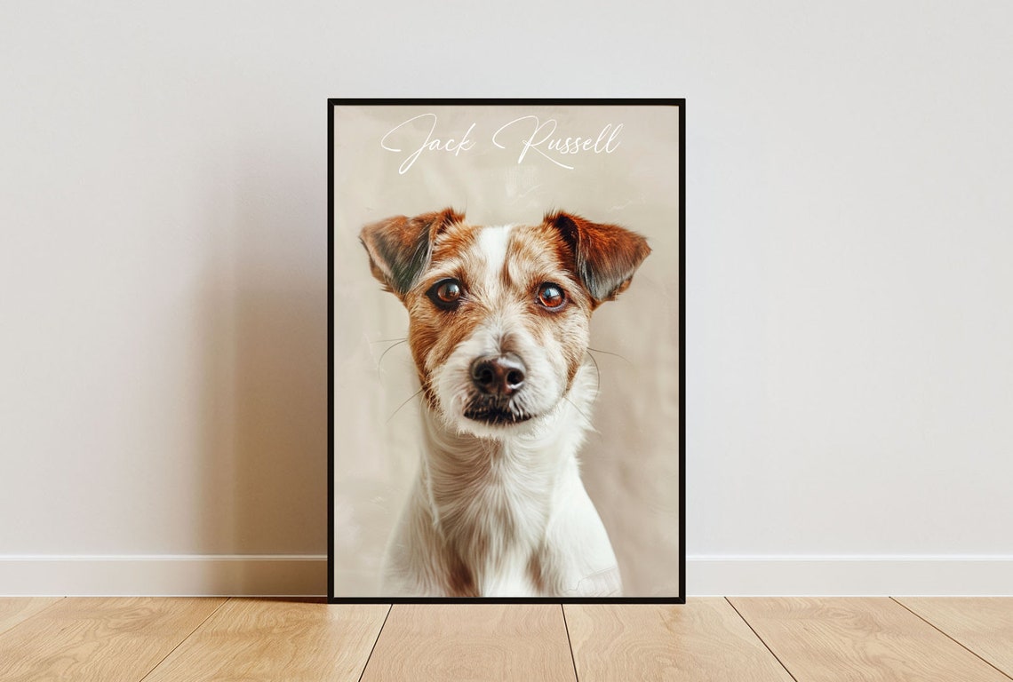 Jack Russell Poster Dog Poster Jack Russell Print Dog Wall Art Personalised Dog Photo Jack Russell Watercolour Pet Dog Pet Portrait