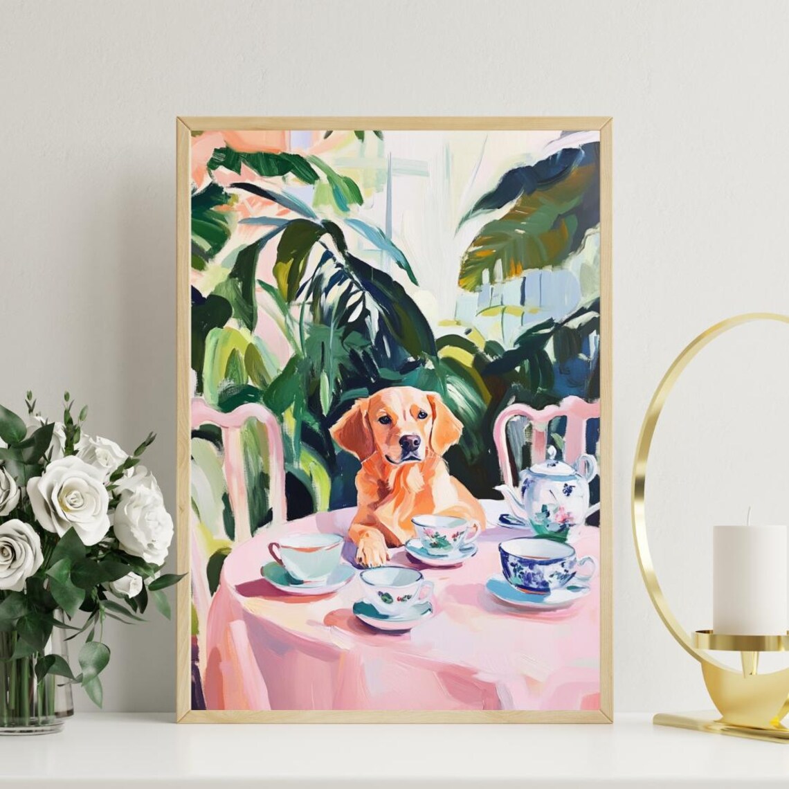 Retro Chesapeake Bay Retriever Poster Chesapeake Bay Retriever Oil Painting Vintage Poster Dog Dining Room Wall Art Retro Dog Poster Pet - Image 3