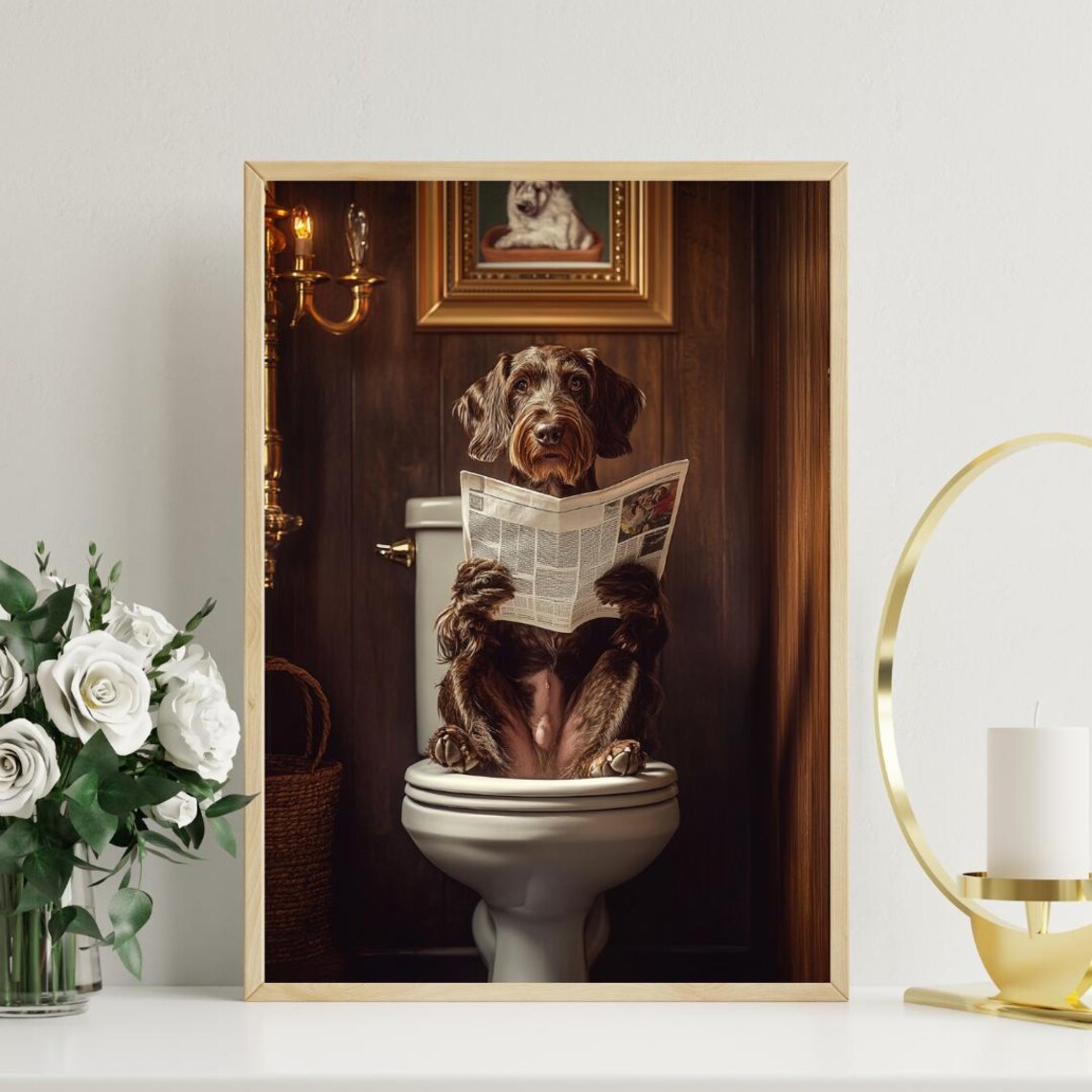 German Wirehaired Pointer Bathroom Art Print - Image 3