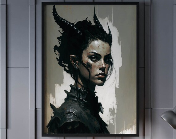 Gothic Oil Painting Art Print Dark Art Goth Witch Wall Decor Gothic Home Decor Occult Art Witch Illustration Statnic Gothic Gift