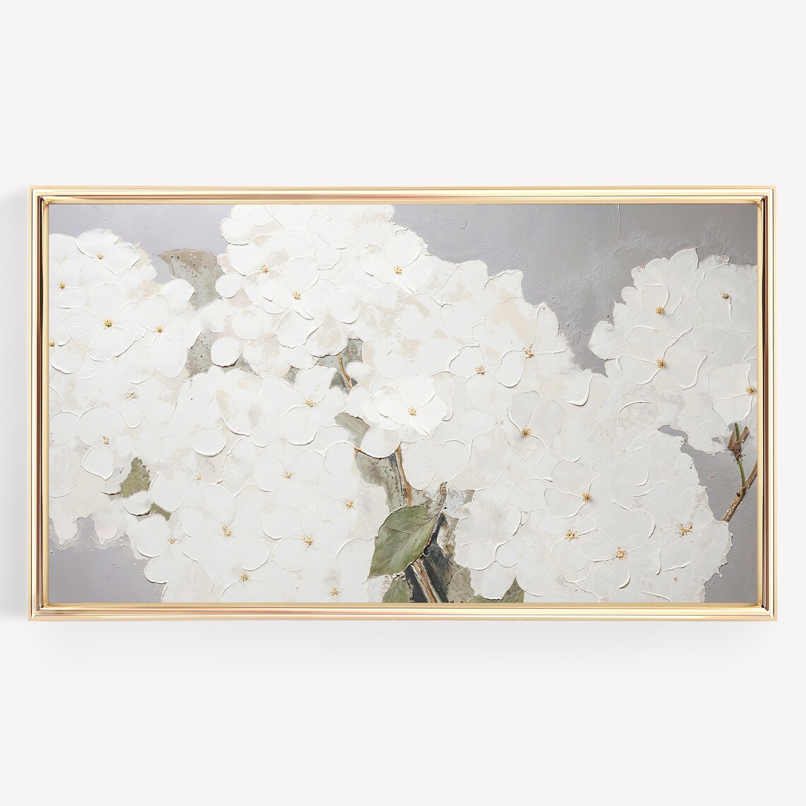 White Hydrangea Artwork, Summer Seasonal Art Print - Image 3