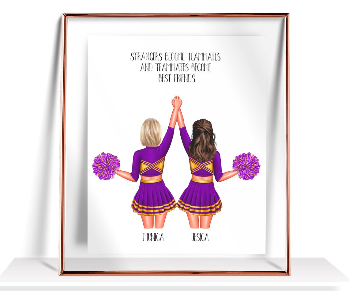 Cheerleaders Print Personalized Cheerleader Gifts Cheer Frined Gift Personalized Cheerleader Decor Custom Cheer Team Gift