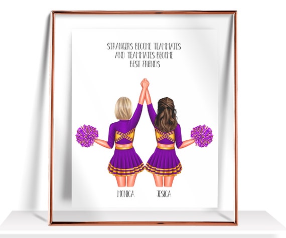 Cheerleaders Print Personalized Cheerleader Gifts Cheer Frined Gift Personalized Cheerleader Decor Custom Cheer Team Gift