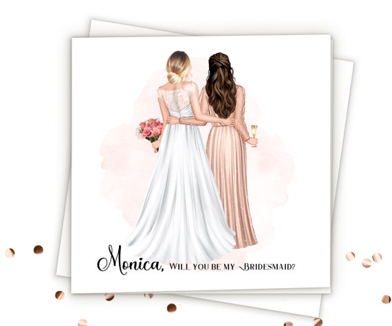 Personalized Bridesmaid Cards Will You Be My Bridesmaid Proposal Card Custom Bridesmaid Gifts Bridesmaid Proposal Gift Wedding Cards