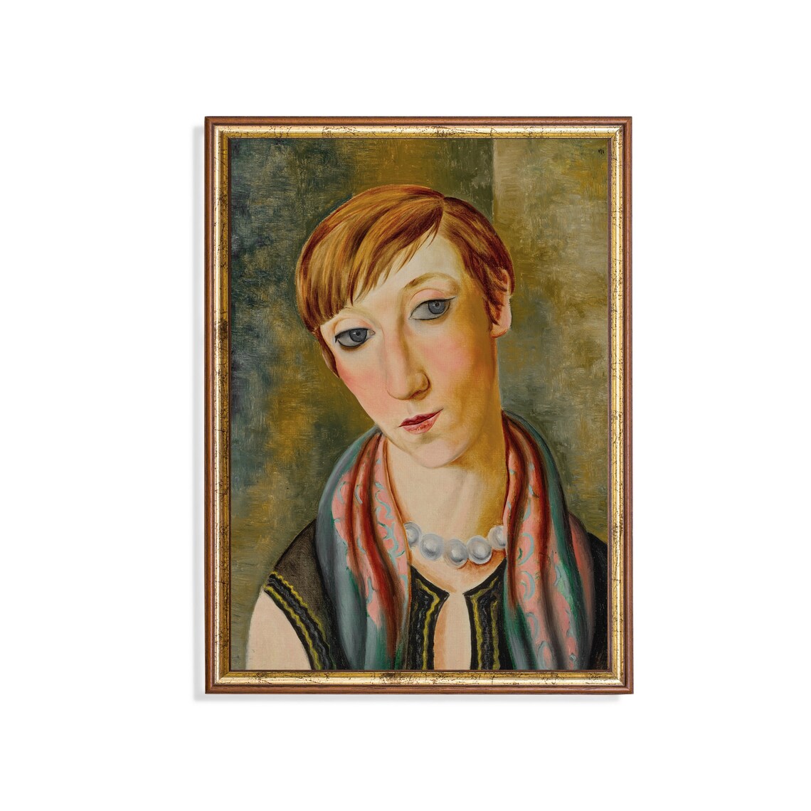 Vintage Young Boy Portrait Rustic Fine Art Print