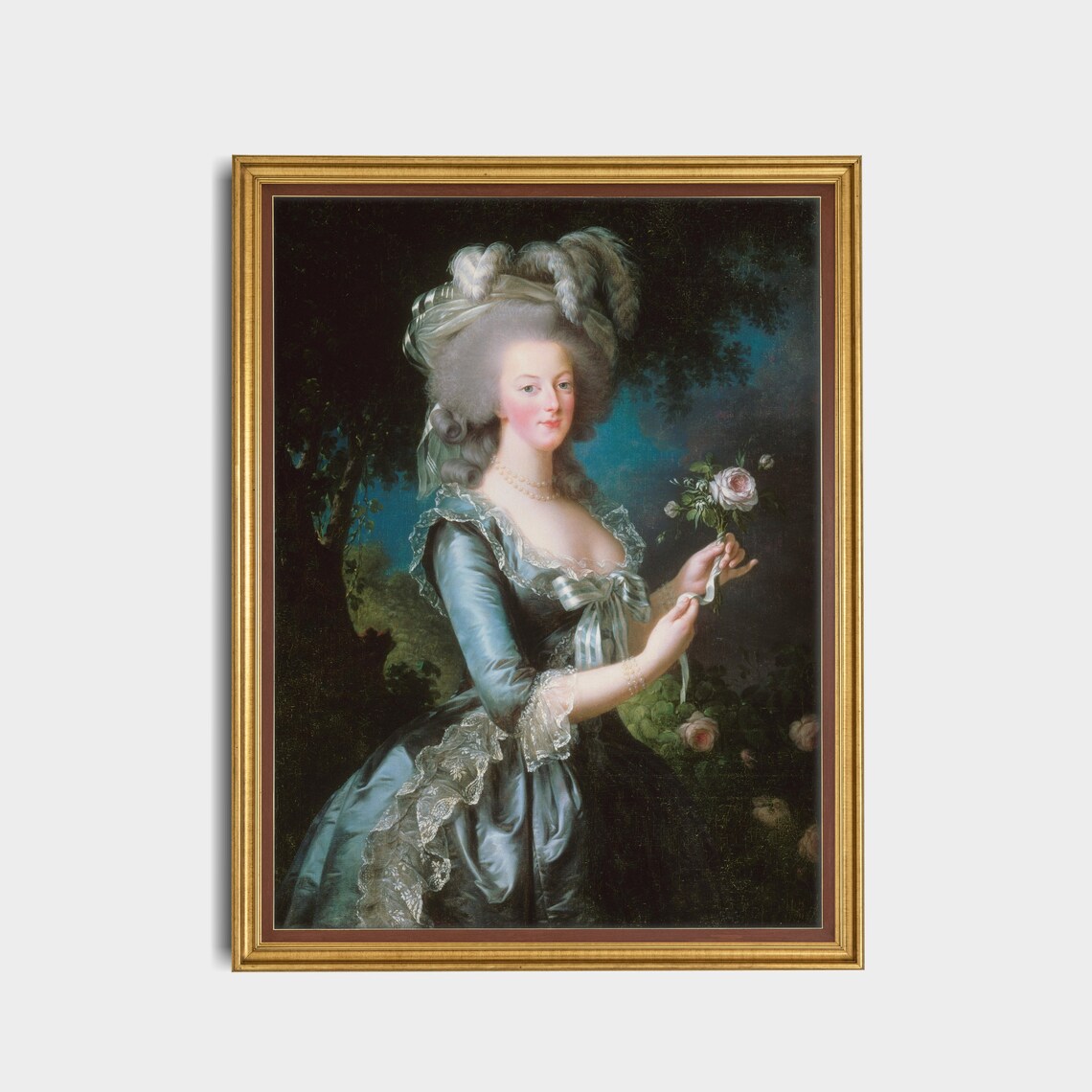 Marie Antoinette With a Rose Vintage Portrait Rococo Wall Art - Image 4