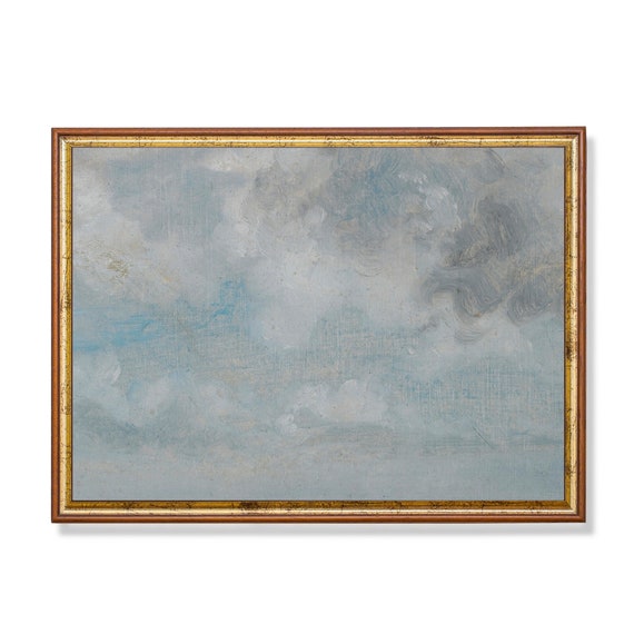 Vintage Cloud Study Painting Antique Sky Print Wall Art Livingroom Art 18th Century Fine Art Print