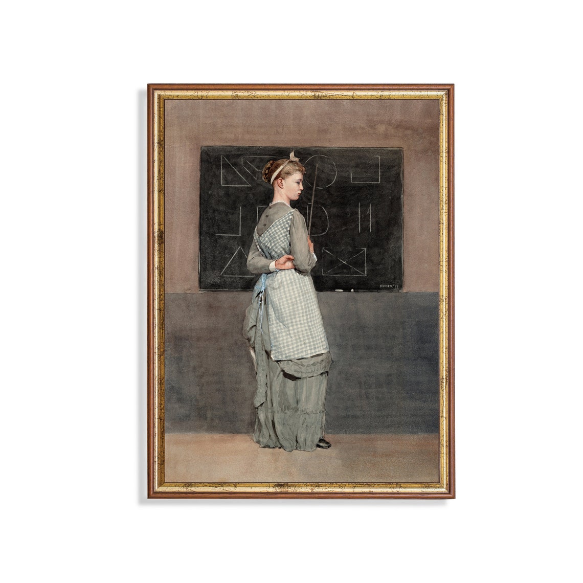 Teacher at a Chalkboard Winslow Homer Blackboard Scene Poster