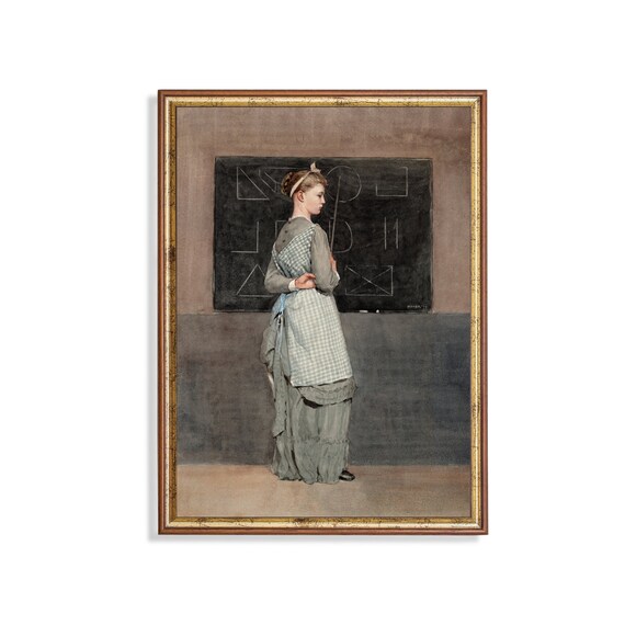 Teacher at a Chalkboard Winslow Homer Blackboard Scene Poster