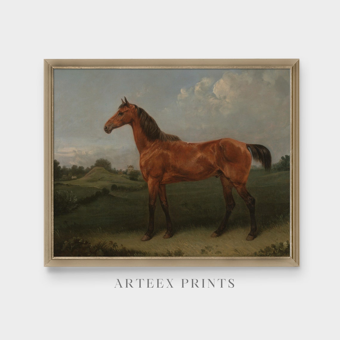 Vintage Horse Painting Antique Equestrian Painting Wall Art Moody Oil Painting Fine Art Farmhouse Decor - Image 5