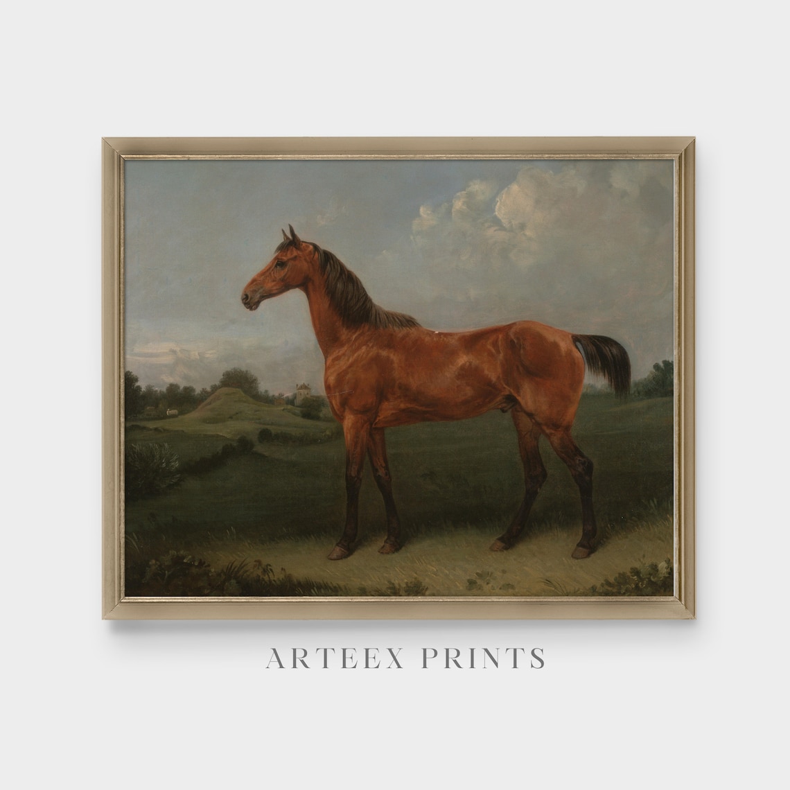 Vintage Horse Painting, Moody Equestrian Art Print - Image 3