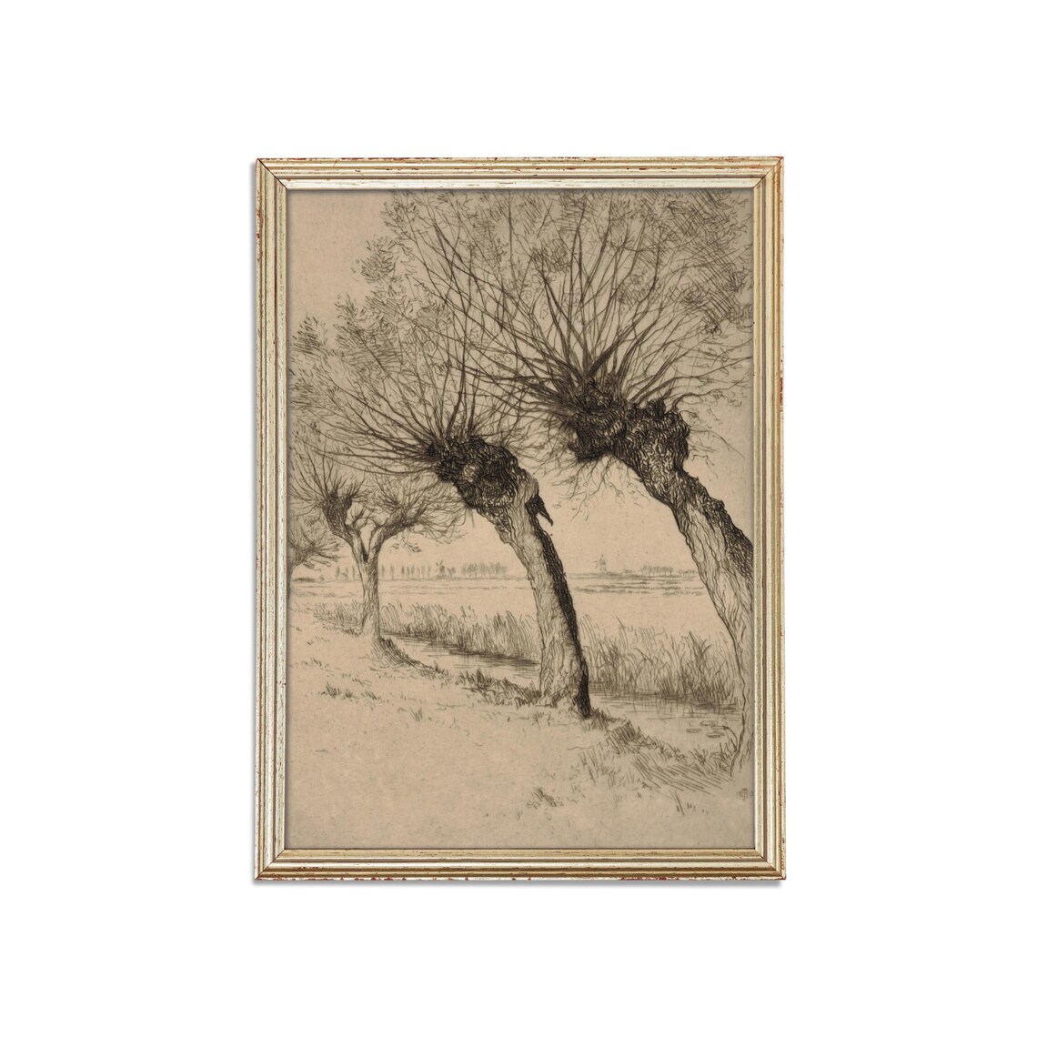 Printed And Shipped Vintage Tree Sketch Drawing Antique Sketch Print Neutral Art Forest Drawing Farmhouse Decor Physical Prints - Image 3